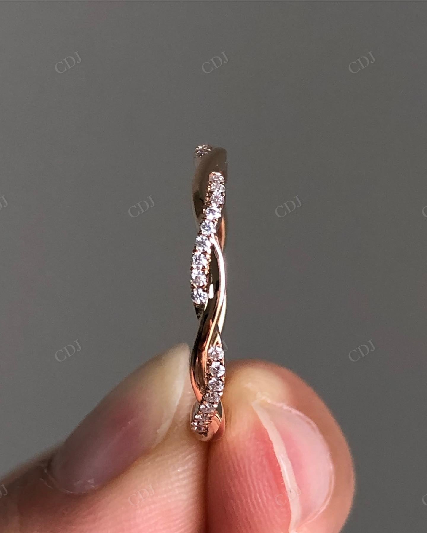 Custom Lab Grown Diamond Twisted Wedding Band