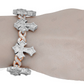 Two Tone High Quality Cluster Cross Bracelet hip hop jewelry customdiamjewel