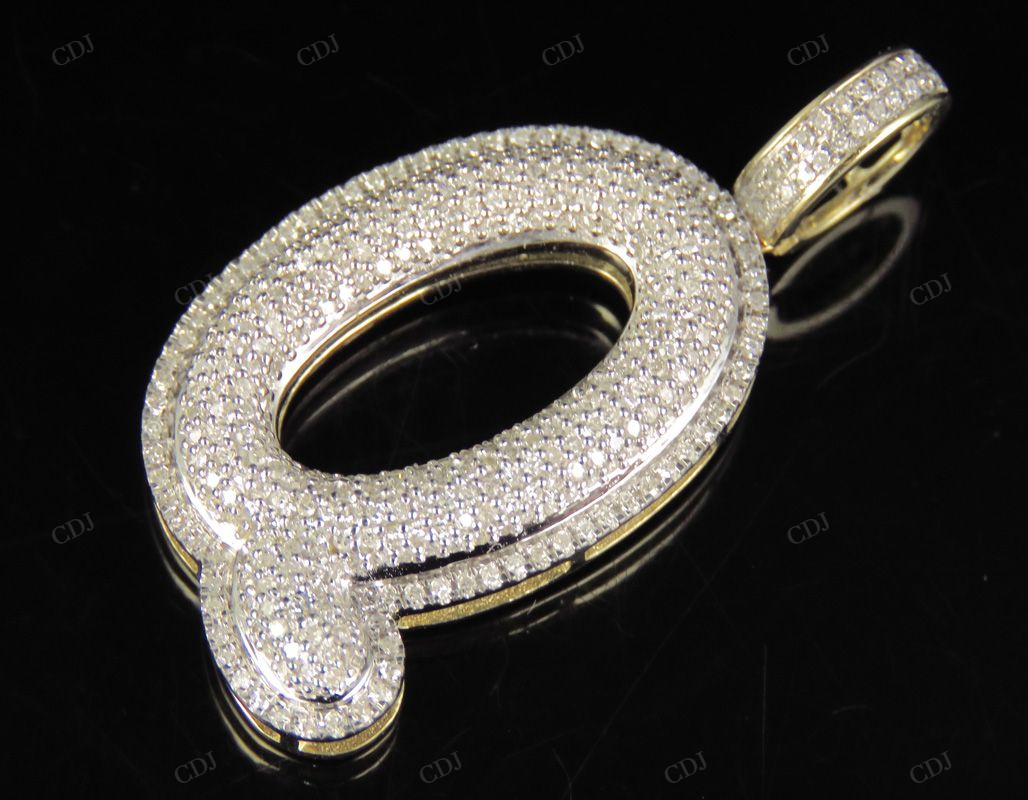 1.4" 0.90 CTW 10K Gold Natural Diamond Custom Q Letter Pendant CustomDiamJewel
