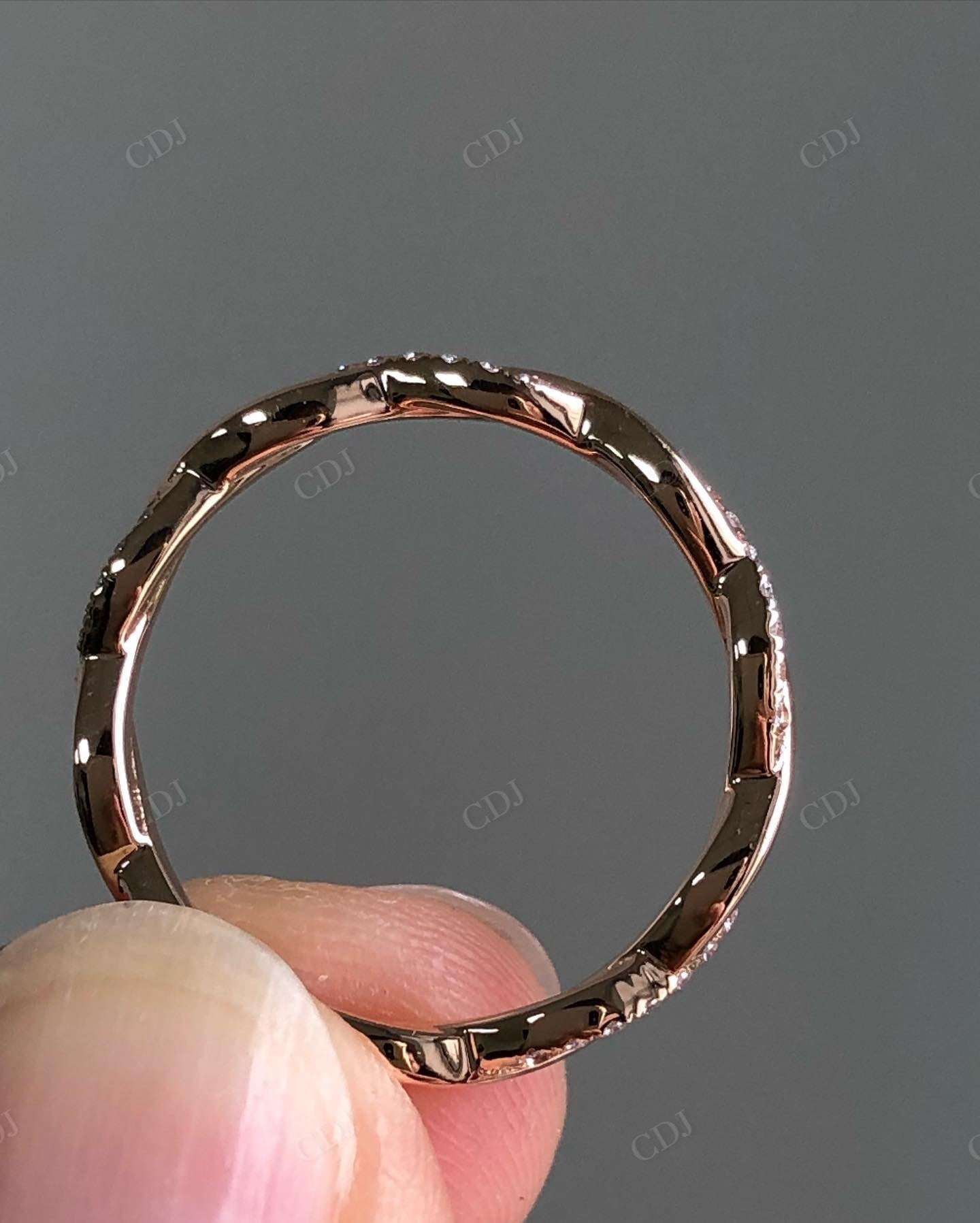 Custom Lab Grown Diamond Twisted Wedding Band