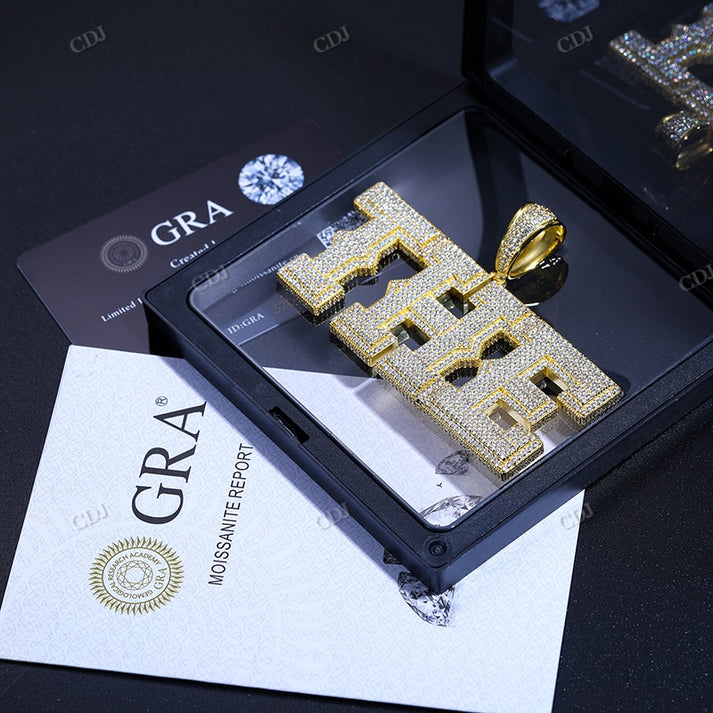 Hip Hop Iced Out THE Letter Pendant hip hop jewelry CustomDiamJewel