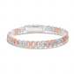 Two Tone Hip Hop Rapper Style Fully Iced Out Cuban Link Bracelet CustomDiamJewel