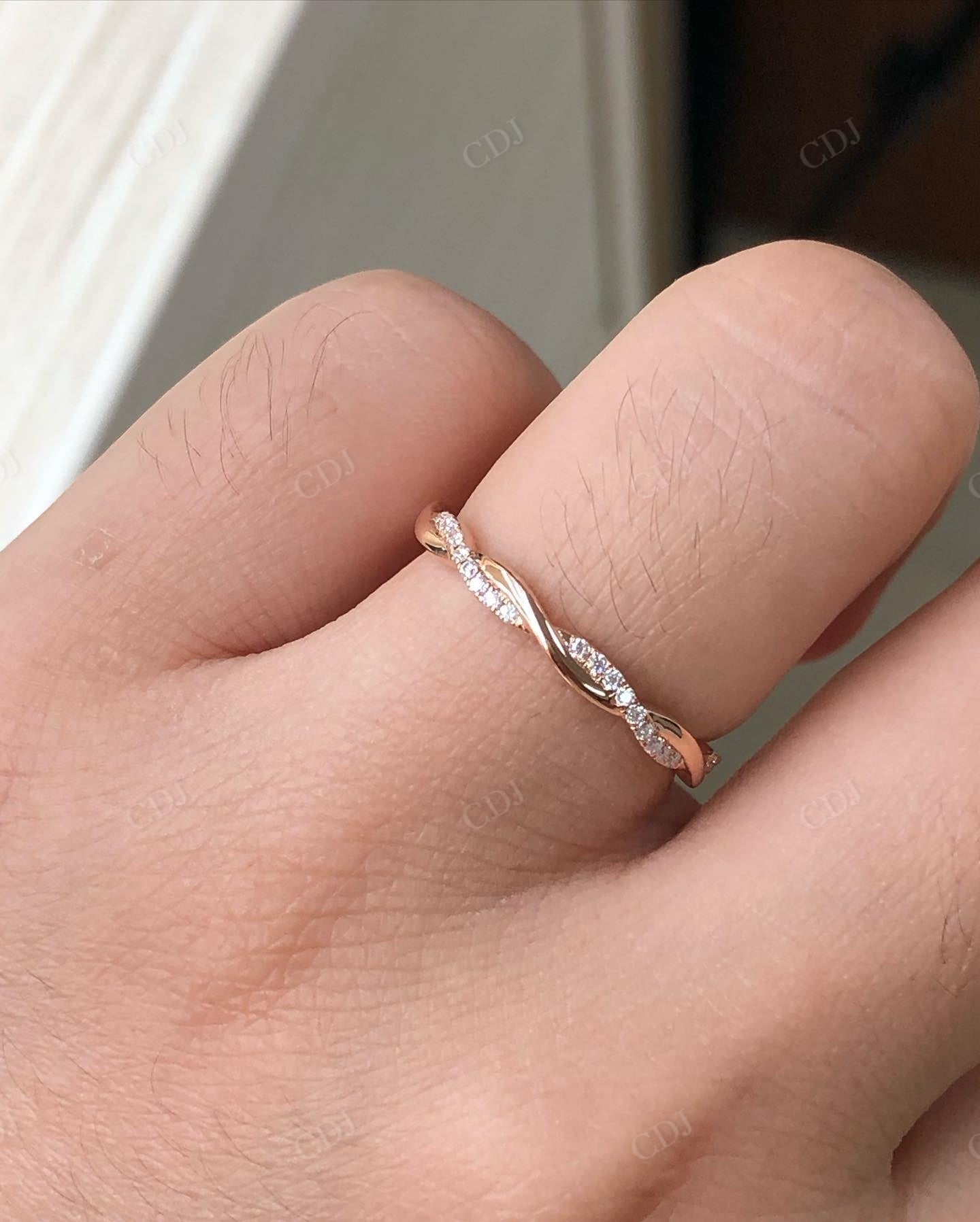 Custom Lab Grown Diamond Twisted Wedding Band