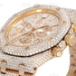 41MM Full Iced Out Round & Baguette VVS Moissanite Diamond Chrono Watch customdiamjewel