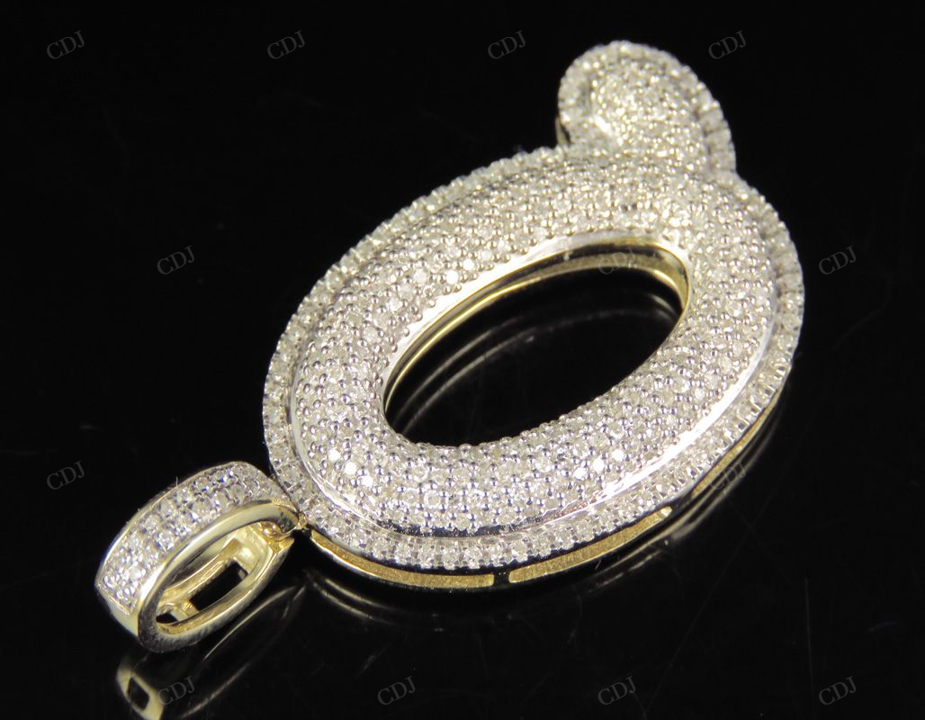1.4" 0.90 CTW 10K Gold Natural Diamond Custom Q Letter Pendant CustomDiamJewel