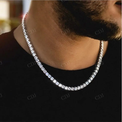 Hip Hop Basic Natural Diamond Tennis Chain Necklace For Men Women hip hop jewelry CustomDiamJewel