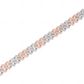 Two Tone Hip Hop Rapper Style Fully Iced Out Cuban Link Bracelet CustomDiamJewel