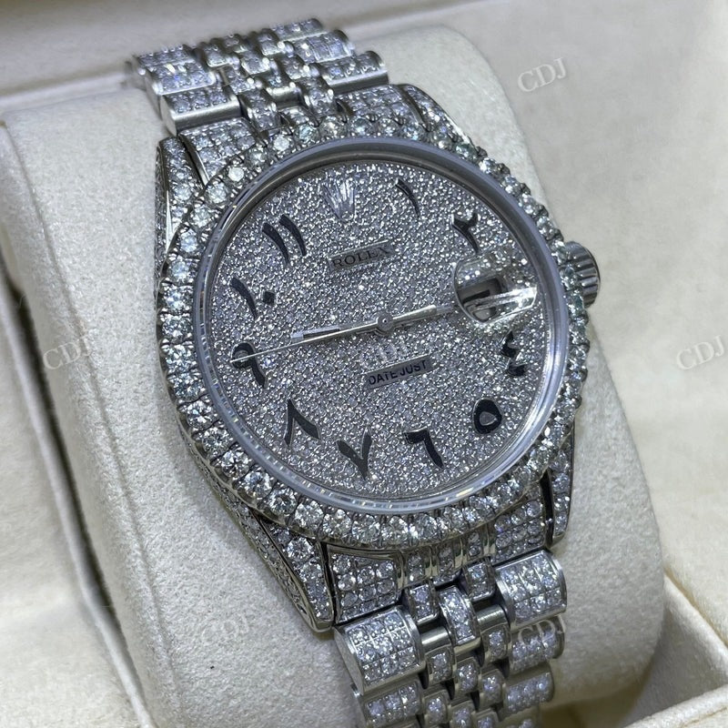 Hip Hop Fully Iced Out Moissanite Rolex Watch customdiamjewel