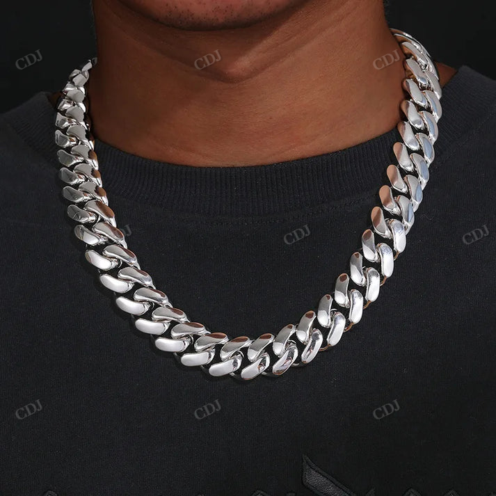 10-22MM Solid 10K Gold Cuban Link Chain hip hop jewelry CustomDiamJewel