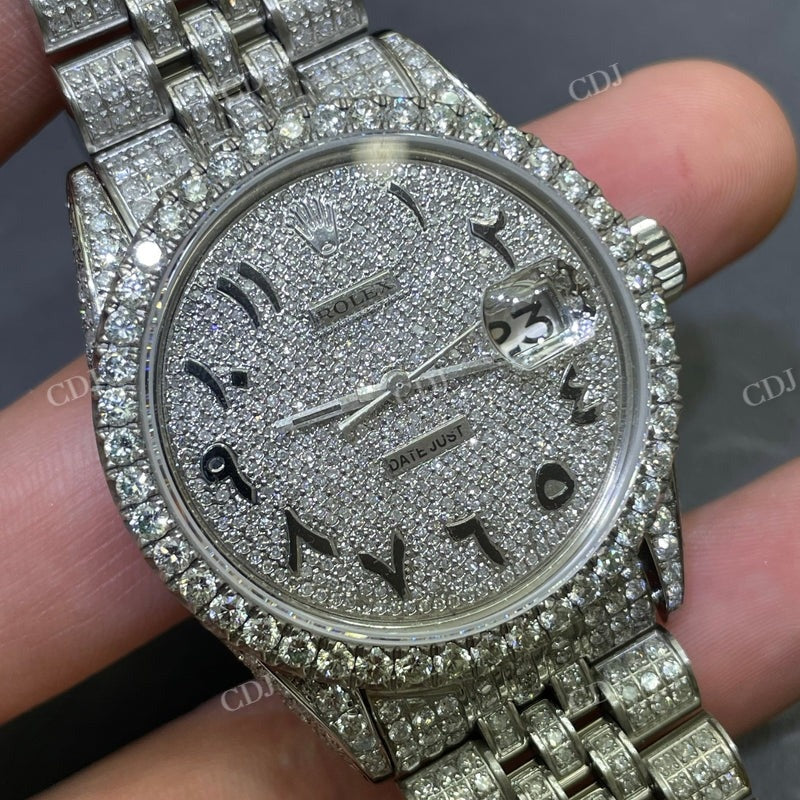 Hip Hop Fully Iced Out Moissanite Rolex Watch customdiamjewel