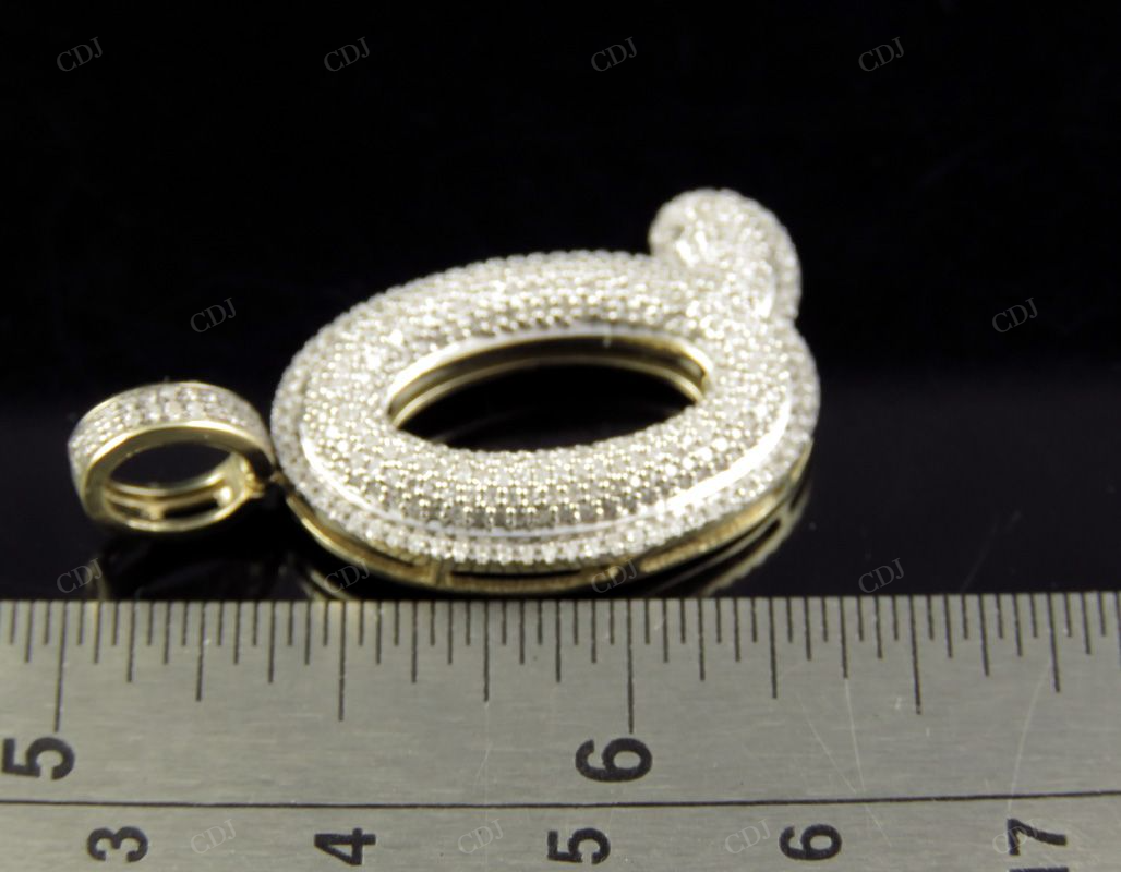 1.4" 0.90 CTW 10K Gold Natural Diamond Custom Q Letter Pendant CustomDiamJewel