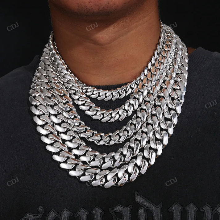 10-22MM Solid 10K Gold Cuban Link Chain hip hop jewelry CustomDiamJewel