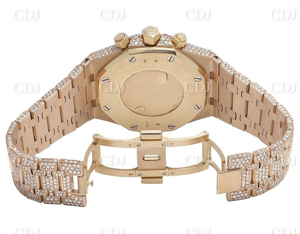 41MM Full Iced Out Round & Baguette VVS Moissanite Diamond Chrono Watch customdiamjewel