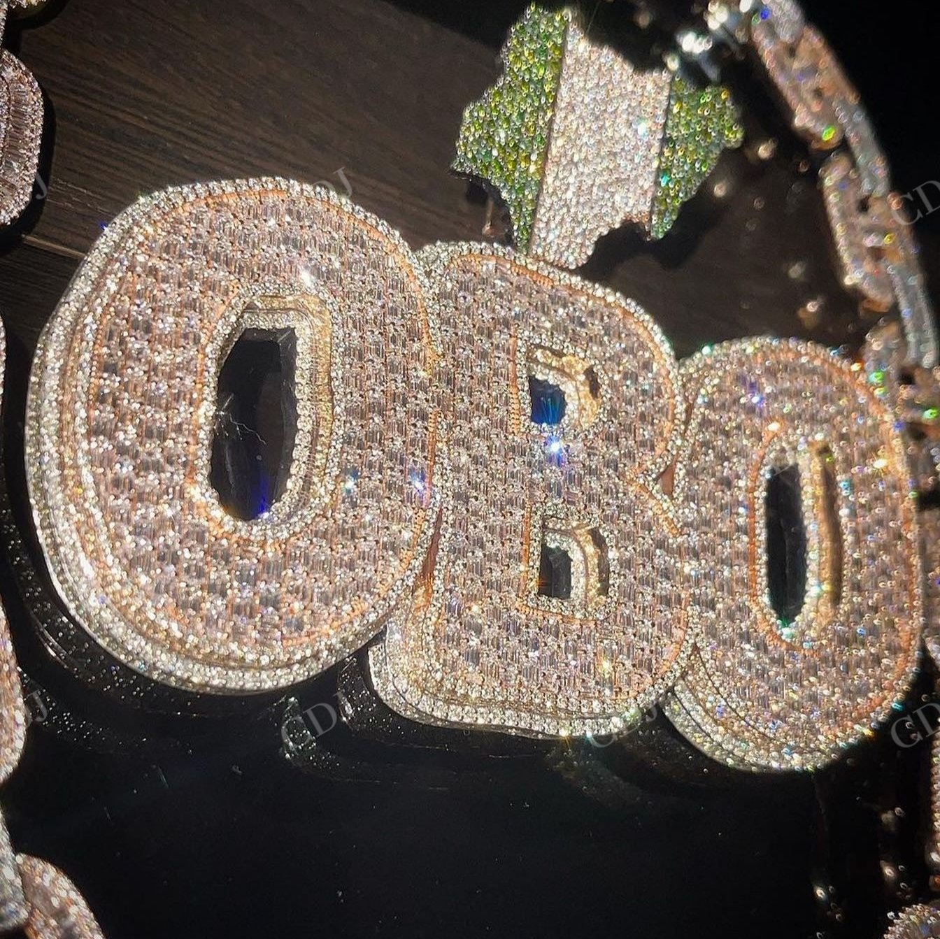 Personalized "OBO" Latter Diamond Pendant hip hop jewelry CustomDiamJewel   