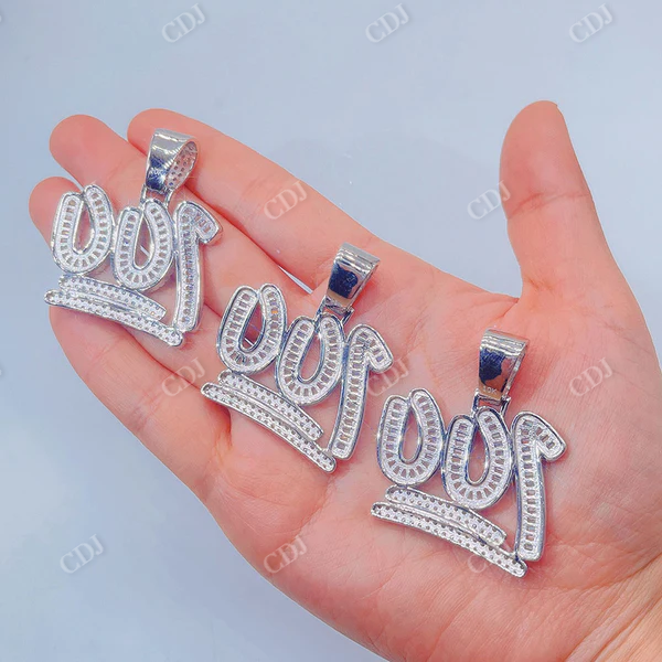 Hip Hop Iced out Baguette Diamond 100 Score Pendant  customdiamjewel   