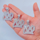 Hip Hop Iced out Baguette Diamond 100 Score Pendant  customdiamjewel   