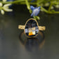 Black Pear Moissanite Vintage Gold Ring