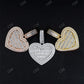 Men Fashion Iced Out Baguette Diamond Heart Pendant  customdiamjewel   