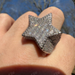 Hip Hop Iced Out Baguette Star Shaped Diamond Ring  customdiamjewel   