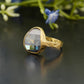 Black Pear Moissanite Vintage Gold Ring