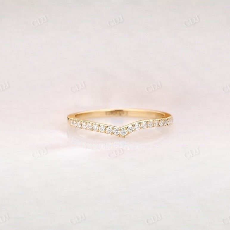 Round Cut Natural Diamond Half Eternity Curved Wedding Band  customdiamjewel 10 KT Solid Gold Yellow Gold VVS-EF