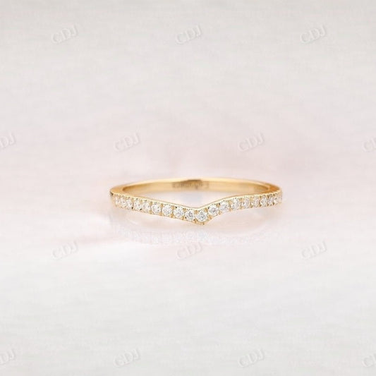 Round Cut Natural Diamond Half Eternity Curved Wedding Band  customdiamjewel 10 KT Solid Gold Yellow Gold VVS-EF