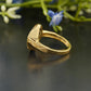 Black Pear Moissanite Vintage Gold Ring