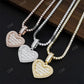 Men Fashion Iced Out Baguette Diamond Heart Pendant  customdiamjewel   