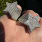 Hip Hop Iced Out Baguette Star Shaped Diamond Ring  customdiamjewel   