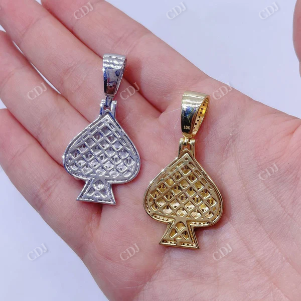Baguette Diamond Iced Out Spade ACE Pendant  customdiamjewel   