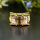 East West Lab Grown Diamond Cluster Gold Ring