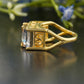 Vintage Emerald Lab-Grown Diamond Ring