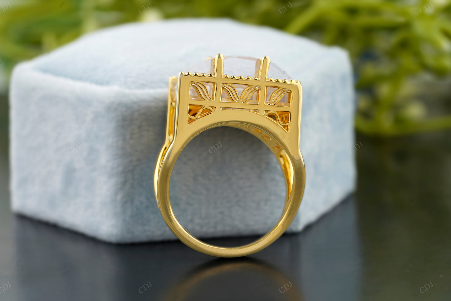 Vintage Emerald Lab-Grown Diamond Ring
