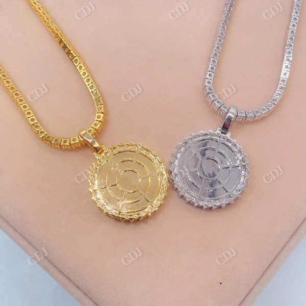 Disc Diamond Photo Memory Pendant  customdiamjewel   