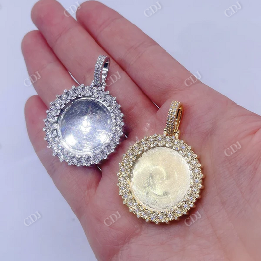 Disc Diamond Photo Memory Pendant  customdiamjewel   