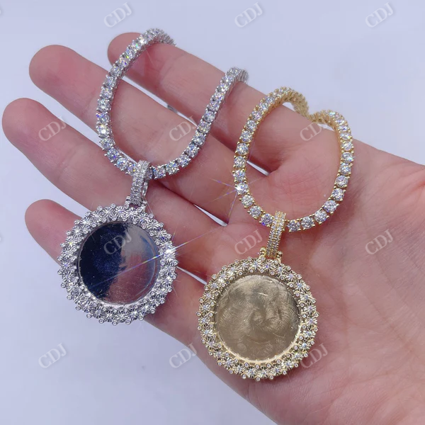 Disc Diamond Photo Memory Pendant  customdiamjewel   
