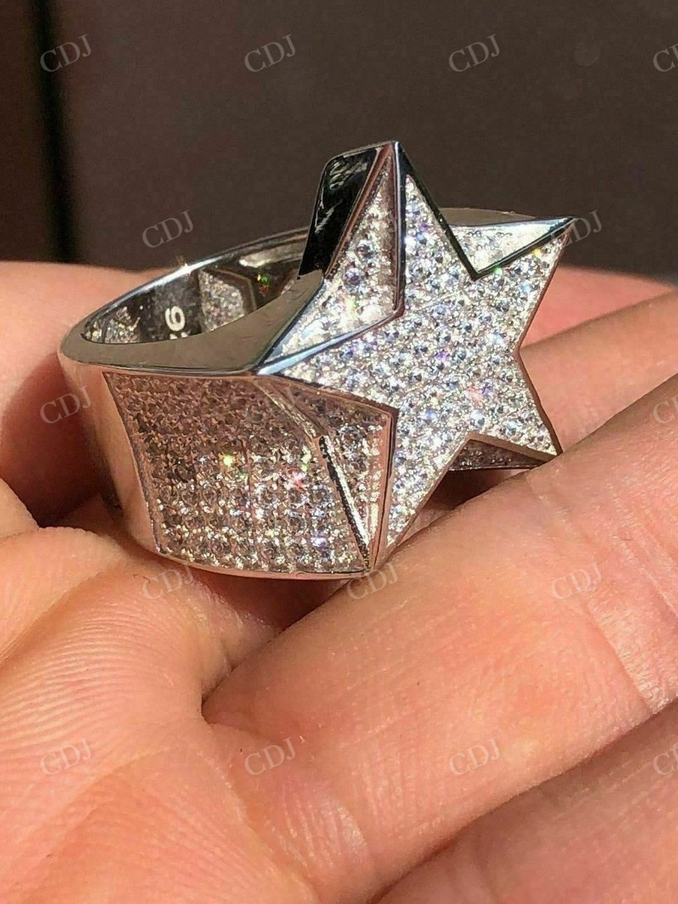 Handmade 3-D Star Hip Hop Pinky Ring  customdiamjewel   