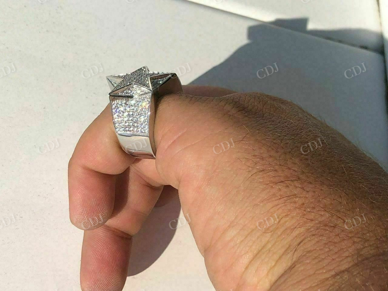 Handmade 3-D Star Hip Hop Pinky Ring  customdiamjewel   