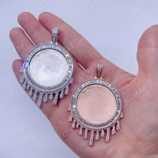Hip Hop Iced Out Drip Diamond Photo Picture Memory Pendant  customdiamjewel   