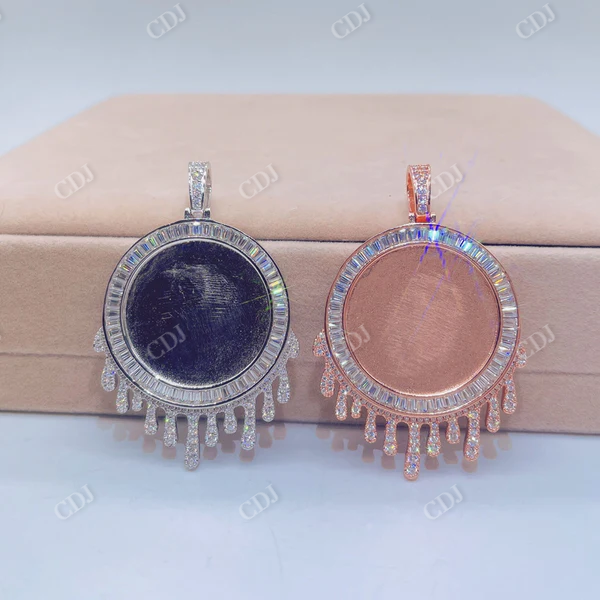 Hip Hop Iced Out Drip Diamond Photo Picture Memory Pendant  customdiamjewel   