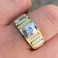 Mens 14k Gold Two Tone Hip Hop Ring  customdiamjewel   