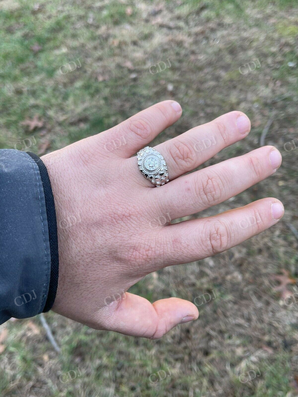 Mens Iced Out Moissanite Nugget Hip Hop Ring  customdiamjewel   