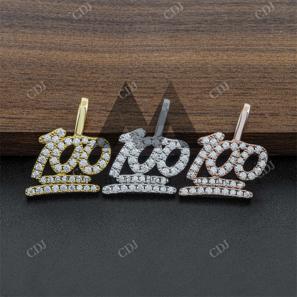 Hip Hop Iced Out Diamond 100 Score Pendant  customdiamjewel   