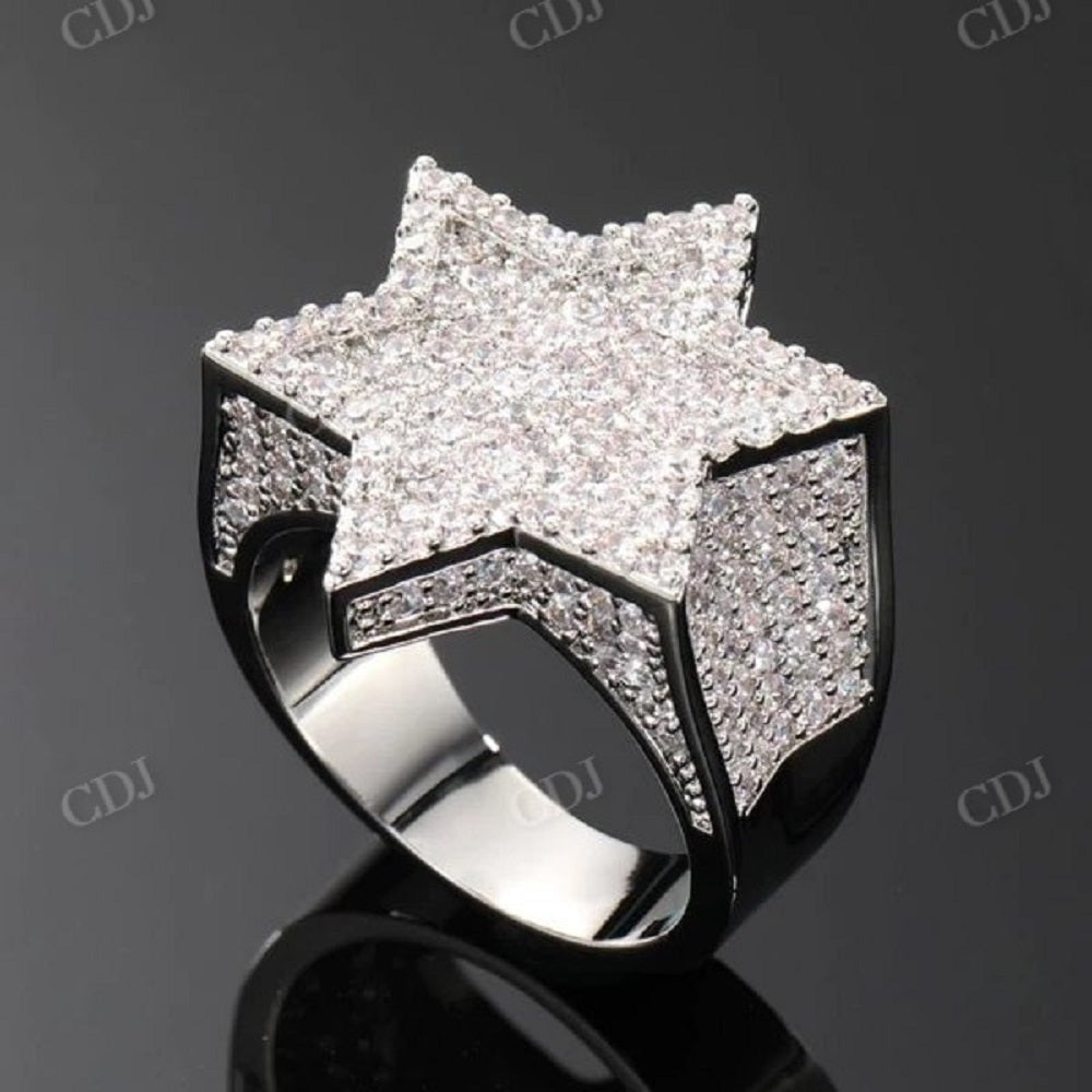 Hip Hop Moissanite Iced Out Star Ring  CustomDiamJewel   