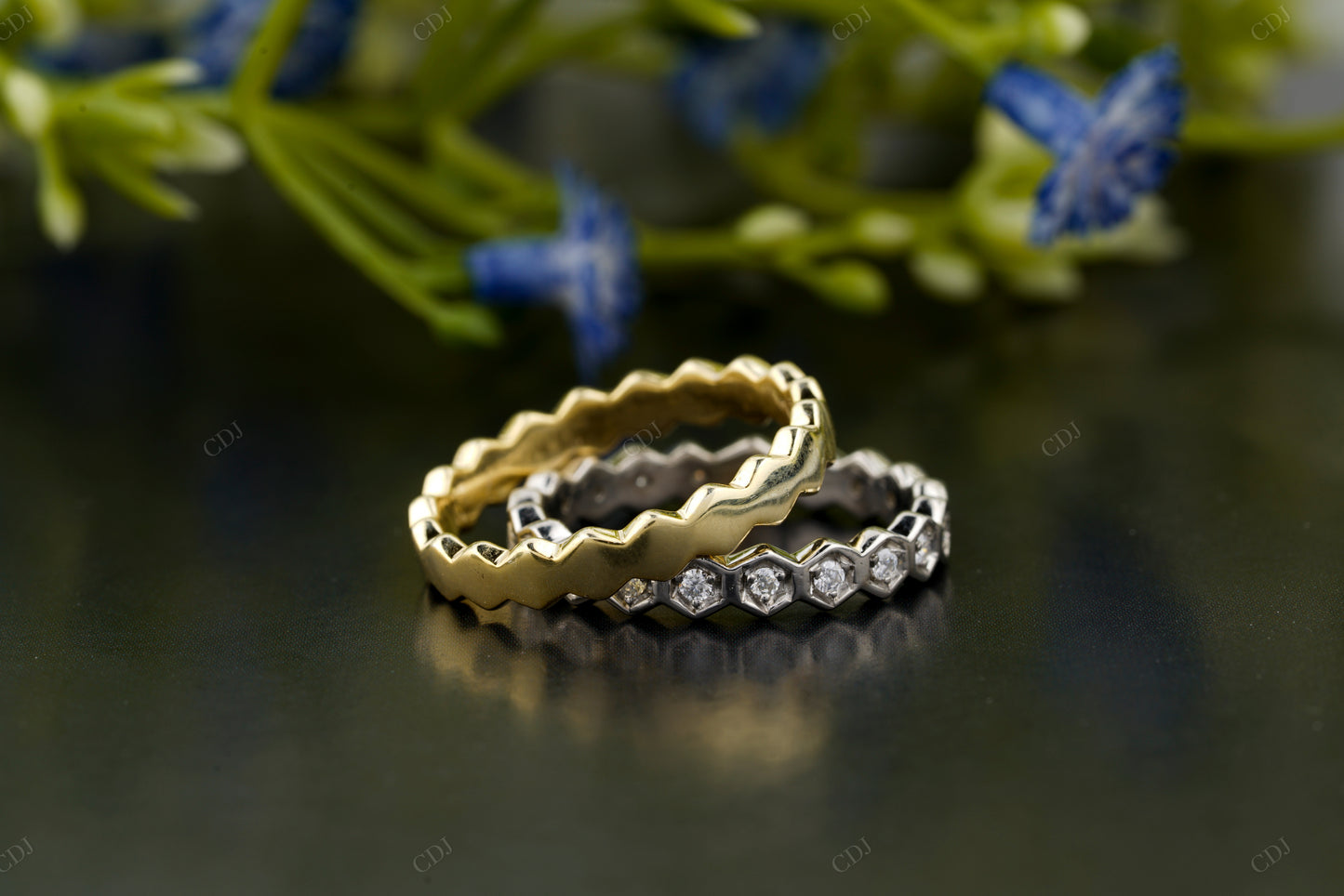 Two-Tone Lab-Grown Diamond Pavé Band