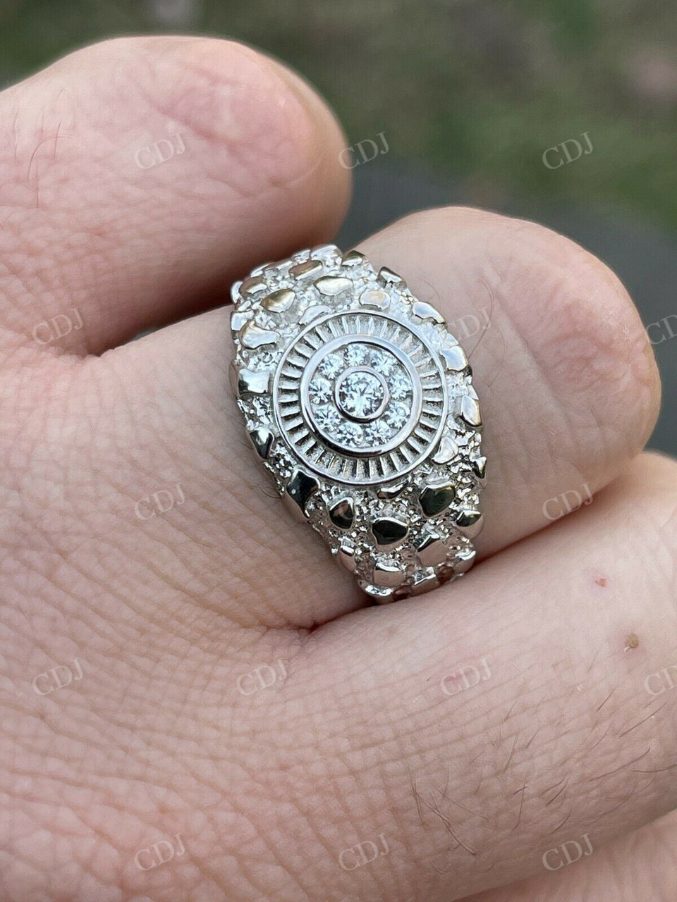 Mens Iced Out Moissanite Nugget Hip Hop Ring  customdiamjewel   