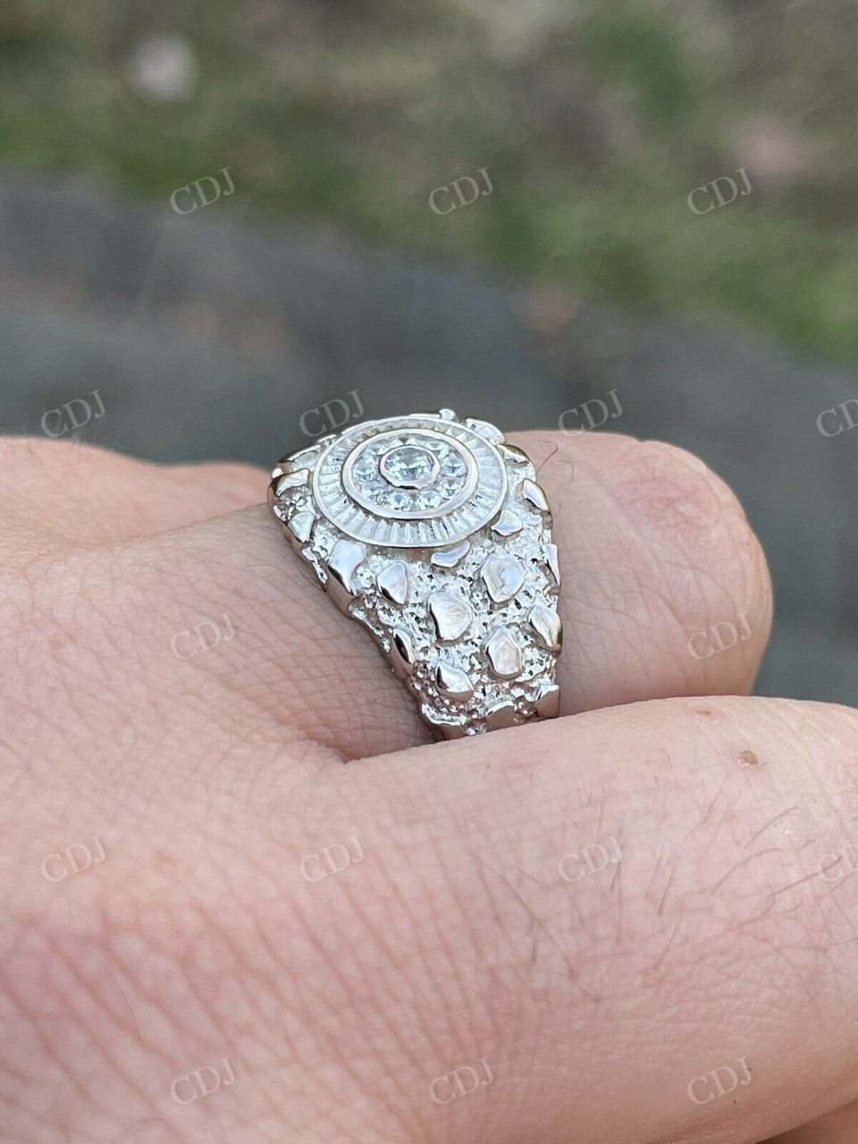 Mens Iced Out Moissanite Nugget Hip Hop Ring  customdiamjewel   