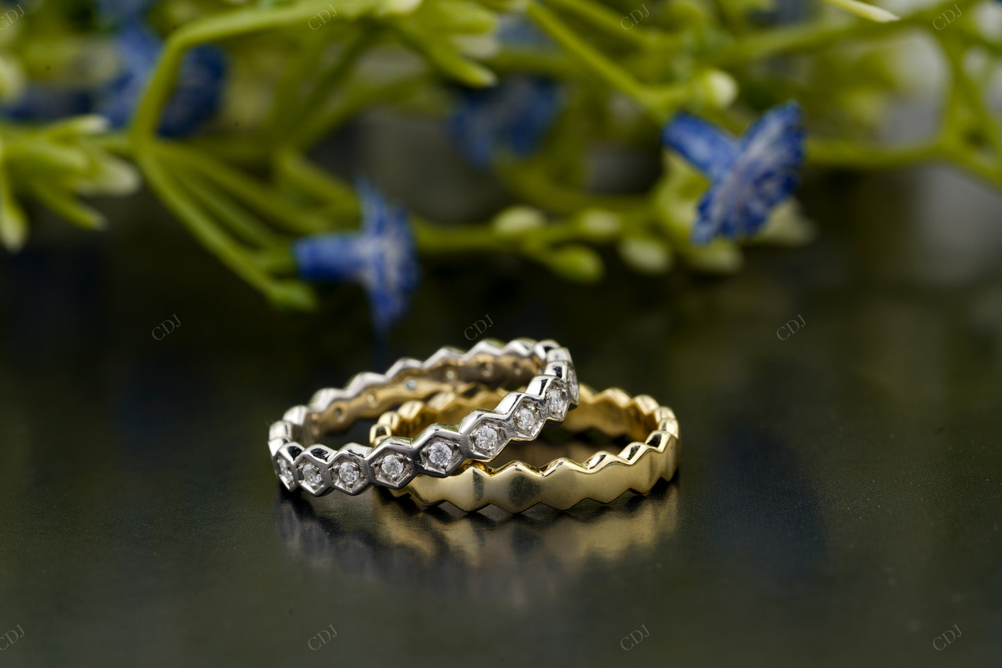 Two-Tone Lab-Grown Diamond Pavé Band