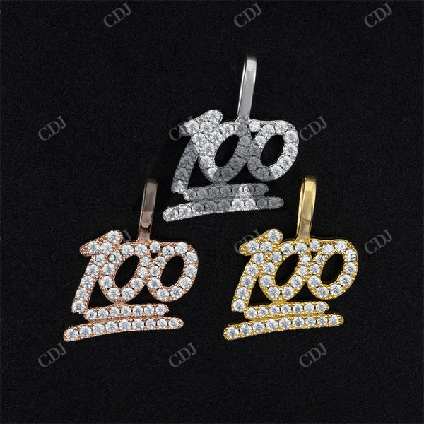 Hip Hop Iced Out Diamond 100 Score Pendant  customdiamjewel   
