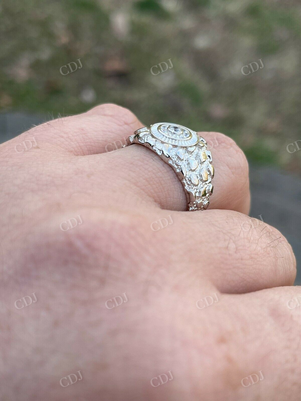 Mens Iced Out Moissanite Nugget Hip Hop Ring  customdiamjewel   